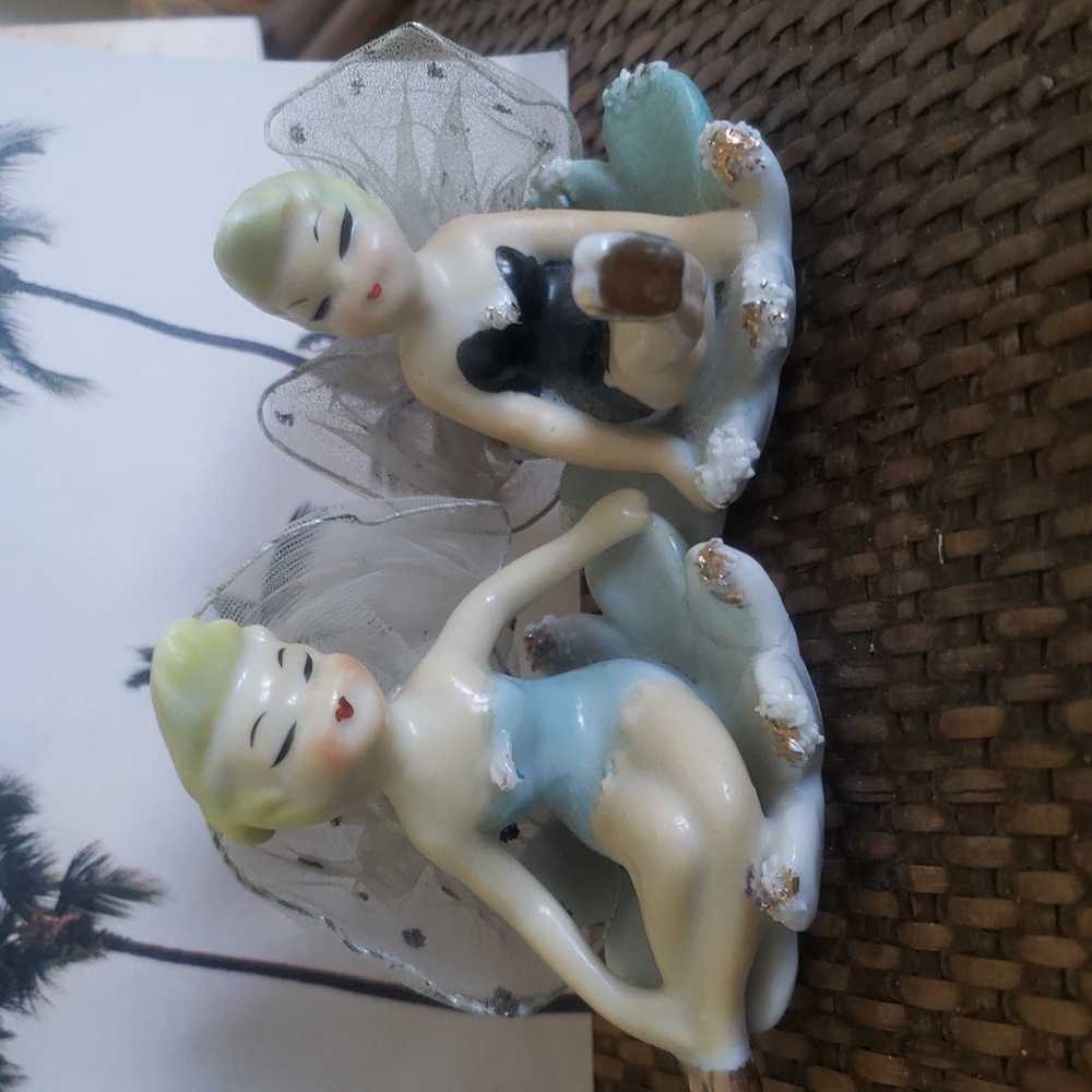 Whimsical Fairy Figurines - Blue and Black